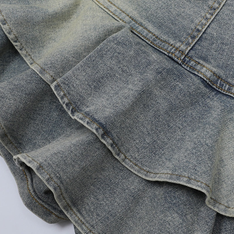 American Retro Girly Simplicity Denim Skirt