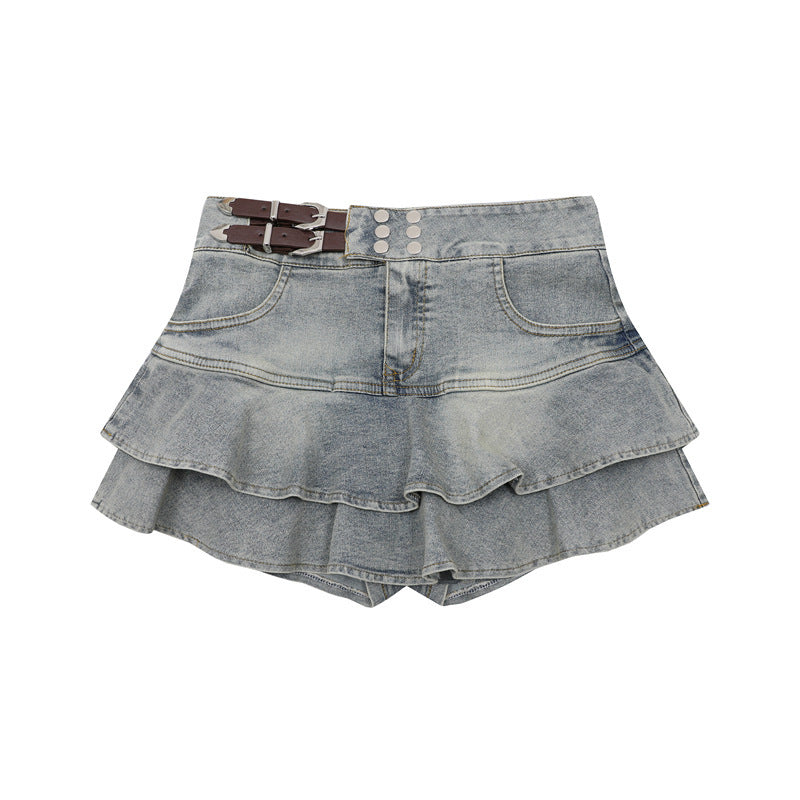 American Retro Girly Simplicity Denim Skirt
