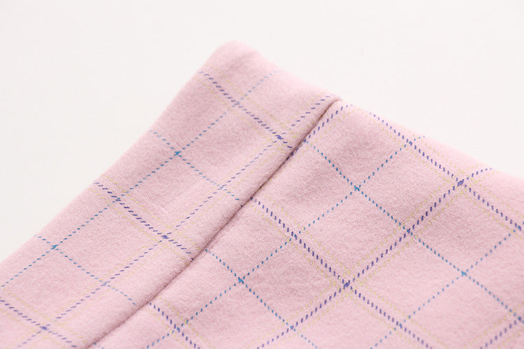 College wind bow plaid woolen skirt female A word skirt student skirt