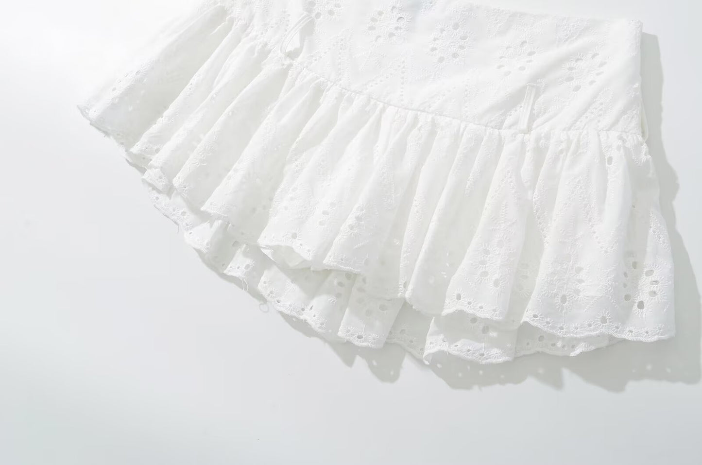 Fall Women's Clothing White Loose Lace Positioning Culottes