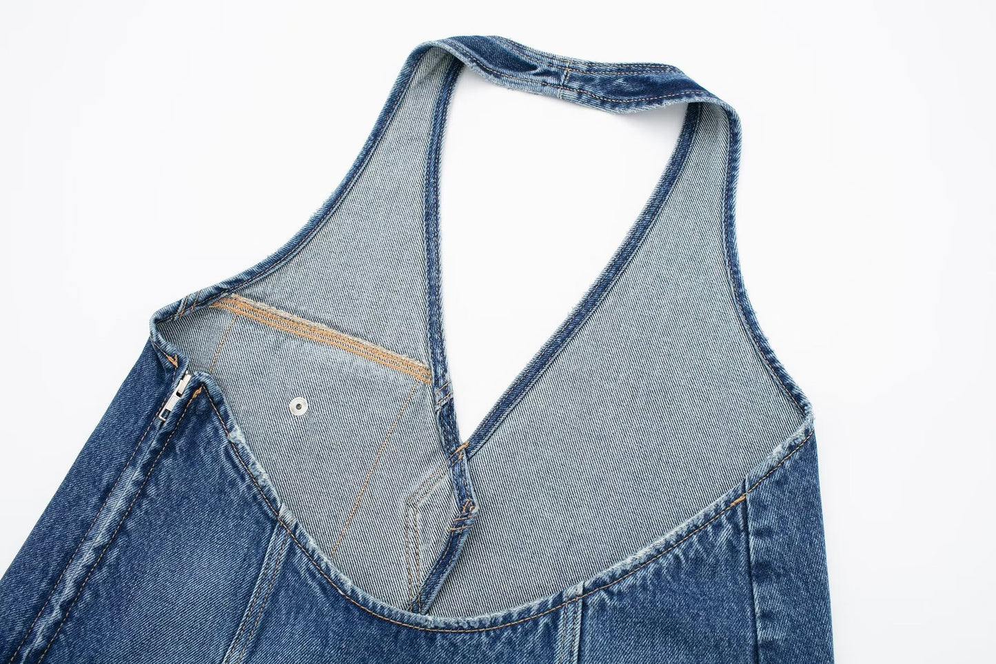 Women's Collar Denim Top Mid Waist