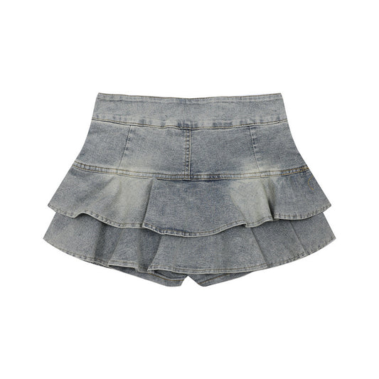 American Retro Girly Simplicity Denim Skirt
