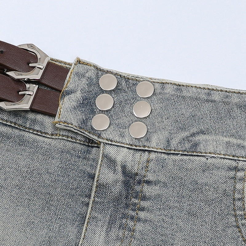 American Retro Girly Simplicity Denim Skirt